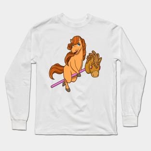 Horse riding on hobbyhorse - Hobby Horsing Long Sleeve T-Shirt